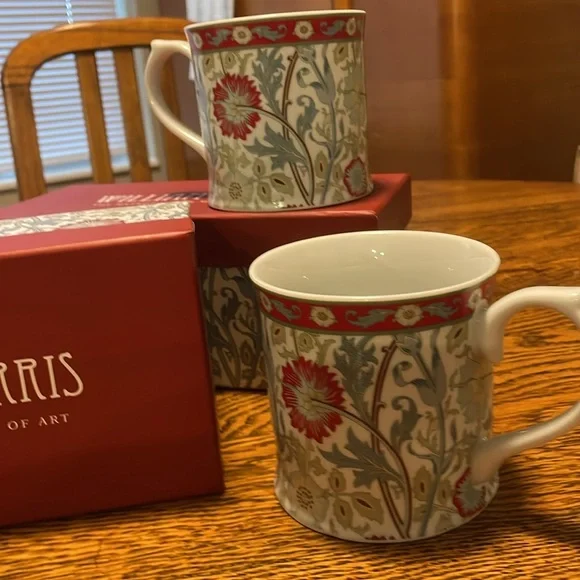 WILLIAM MORRIS « Pink and Rose » gift-boxed set’s of Two Coffee Mugs~ Rare & HTF - Picture 13 of 15